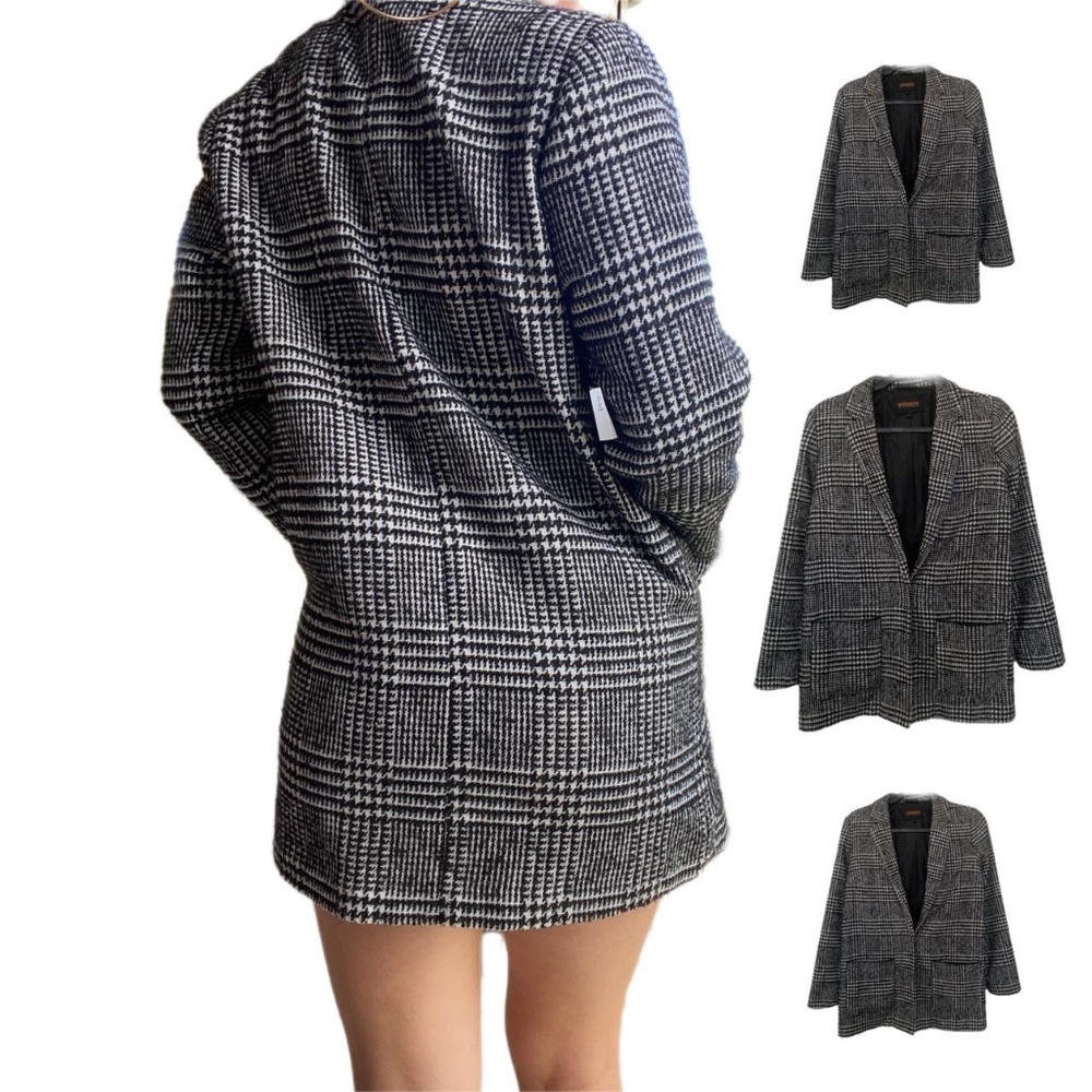 Plaid Houndstooth blazer jacket